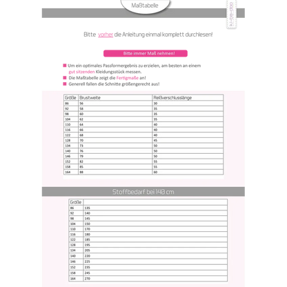 Papierschnitt Raglan Jumpsuit Kinder | Größe 86-164