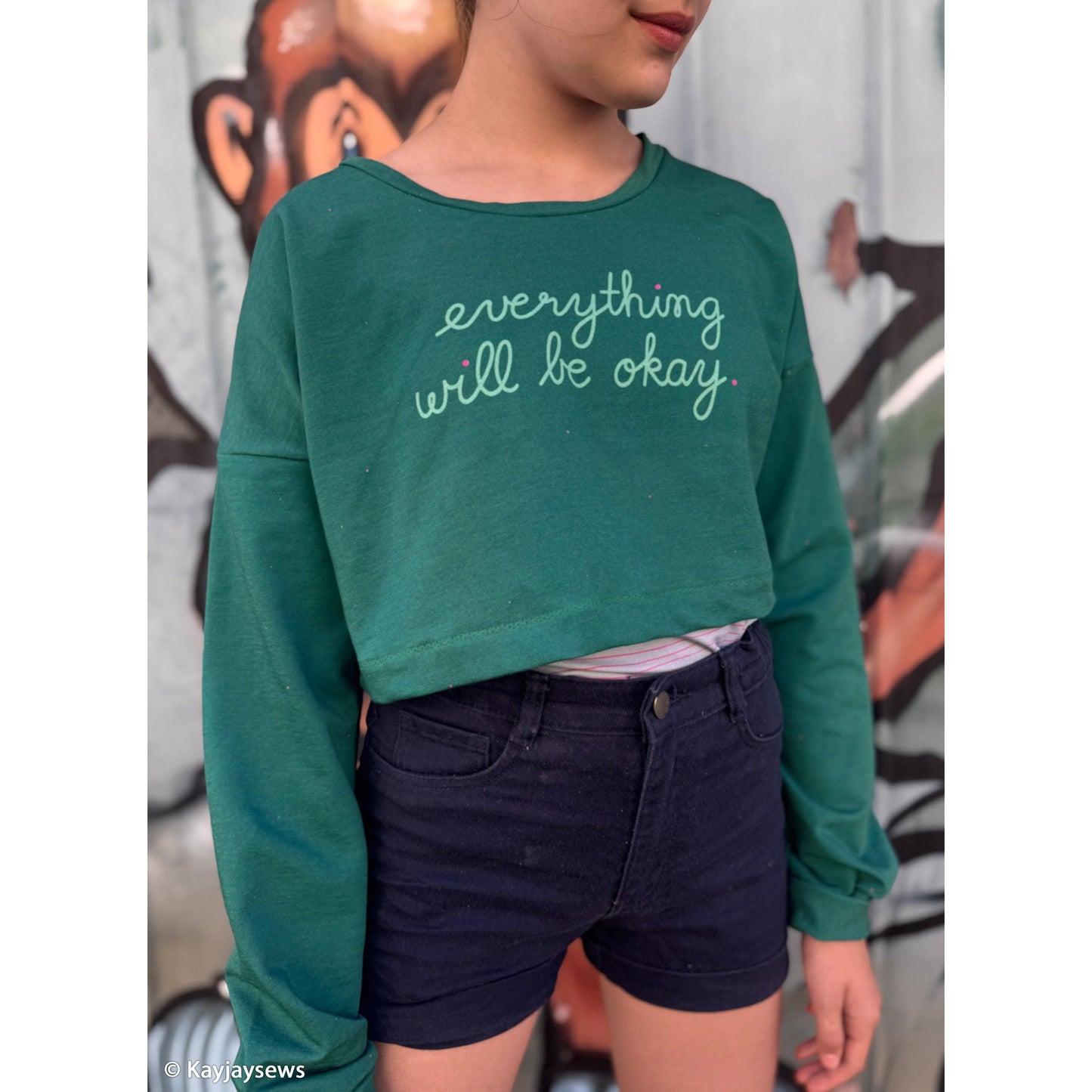 French Terry Panel „Everything will be okay“ by Käselotti