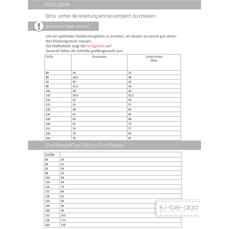Papierschnitt Sommerkleid Kikky | Größe 80-164