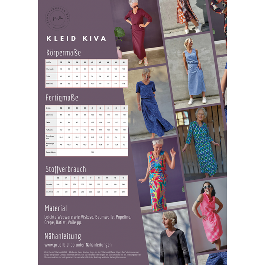 Papierschnittmuster Kleid Kiva von Pruella