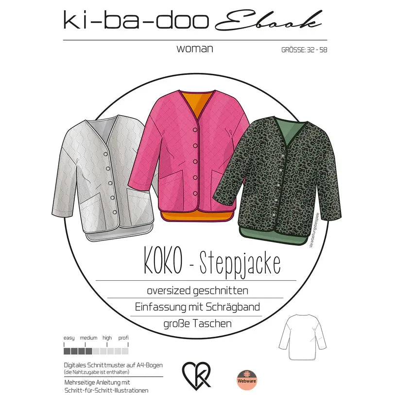 Papierschnitt Jacke Koko | Größe 32-58