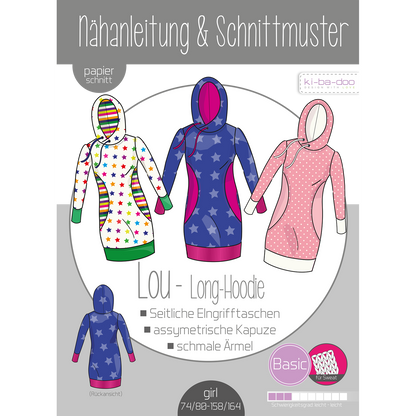 Papierschnitt Hoodie Lou |  Größe 74/80- 158/164