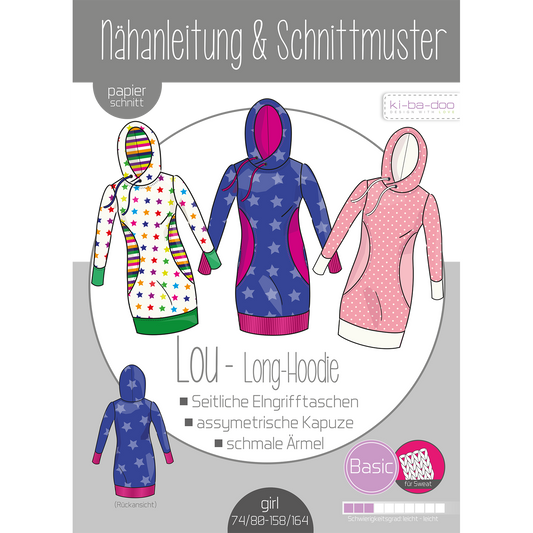 Papierschnitt Hoodie Lou |  Größe 74/80- 158/164