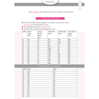 Papierschnitt Lounge-Set | Größe 32-58