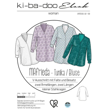 Papierschnitt Bluse Mafrieda | Größe 32- 58