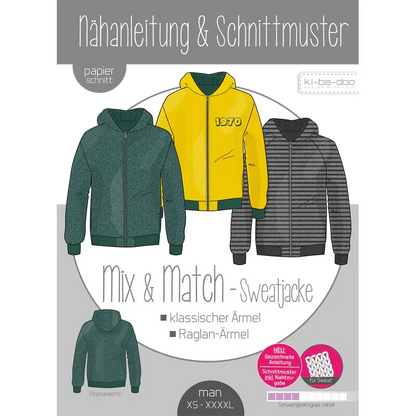 Papierschnitt Mix&Match Sweatjacke Herren | Größe XS-XXXXL