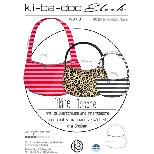 Papierschnitt Tasche Måne - Mondtasche in 3 Größen (S-M-L)