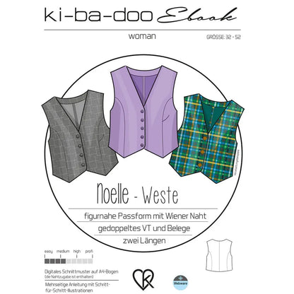 Papierschnitt Weste Noelle | Größe 32-52