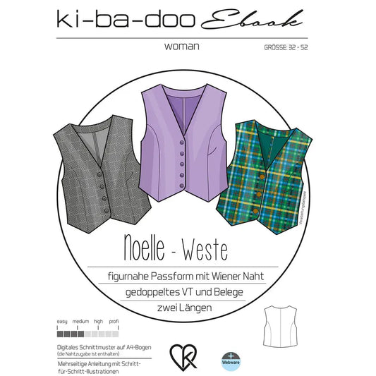 Papierschnitt Weste Noelle | Größe 32-52