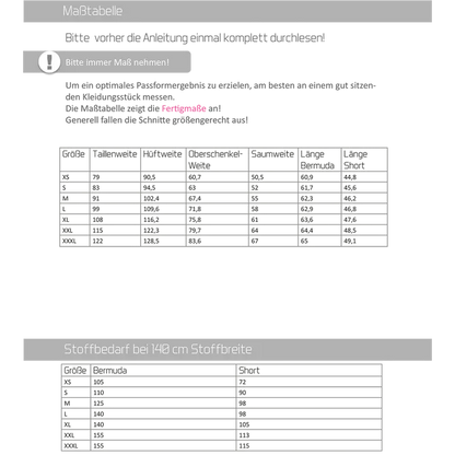 Papierschnitt Bermuda PAtom Herren | Größe XS-XXXL