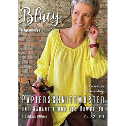 Papierschnittmuster Blucy Raglanbluse von Prülla