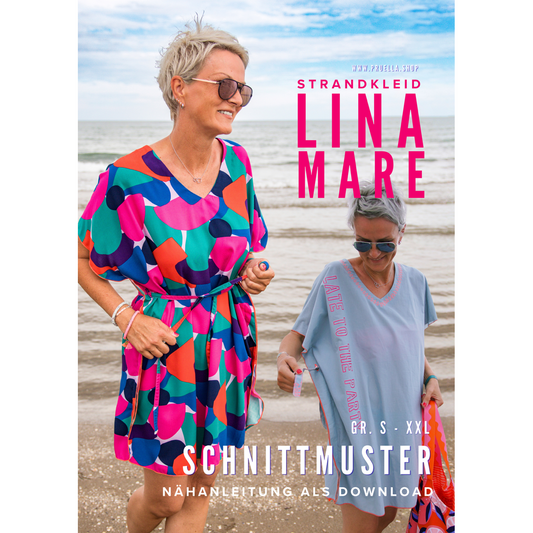 Papierschnittmuster Lina Mare – luftiges Strandkleid für Damen in den Größen S bis XXL.