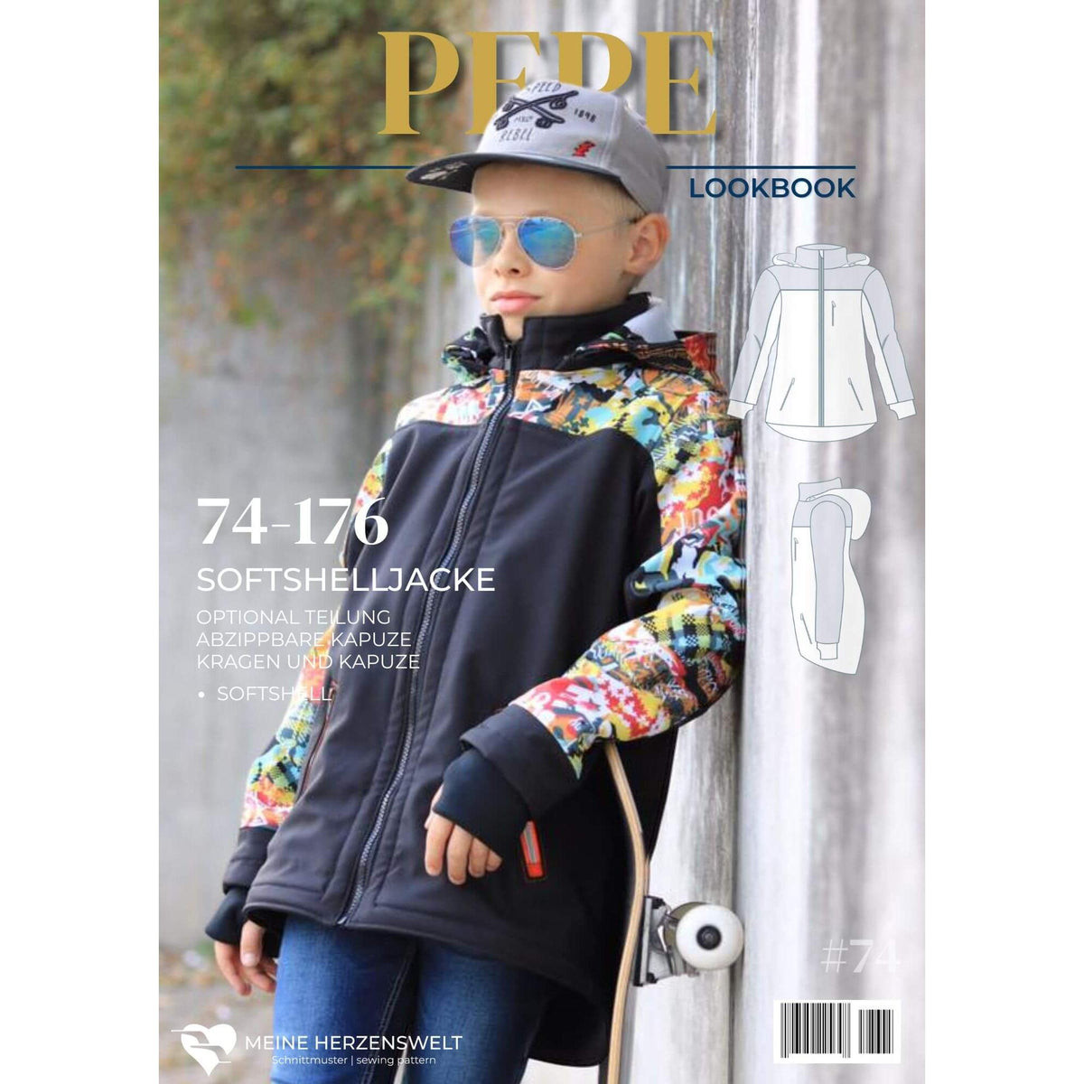 Softshelljacke Kinder - Schnittmuster Gr. 74-176 - Pepe - Papierschnittmuster
