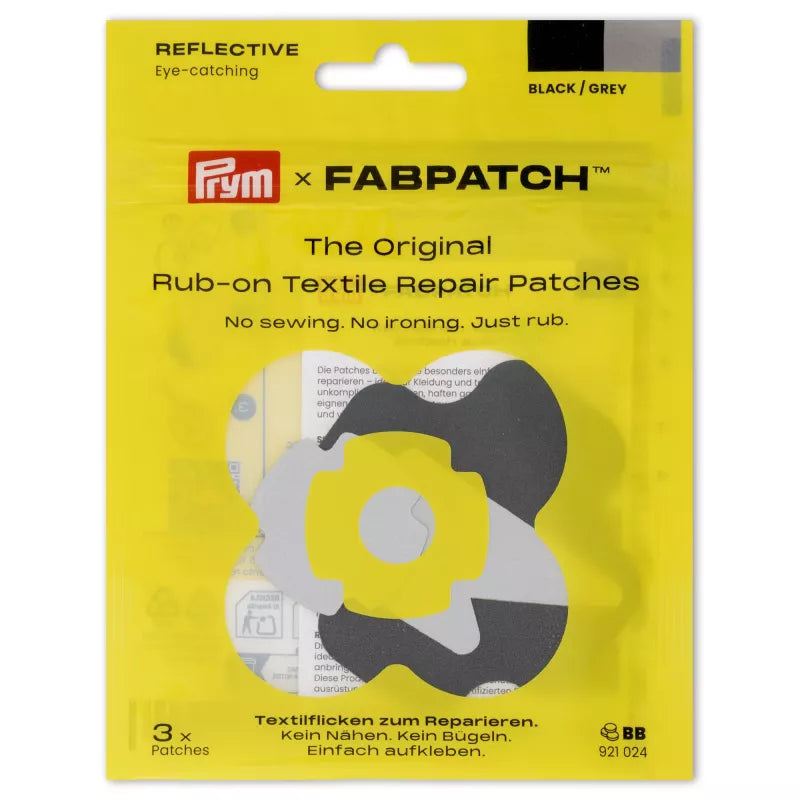 Rub-on Patch REFLECTIVE schwarz/grau 3St