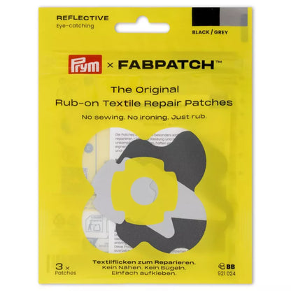 Rub-on Patch REFLECTIVE schwarz/grau 3St