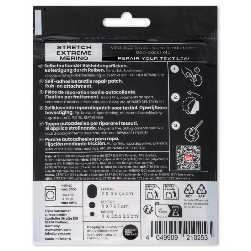 Rub-on Patch REPAIR KIT schwarz 3St