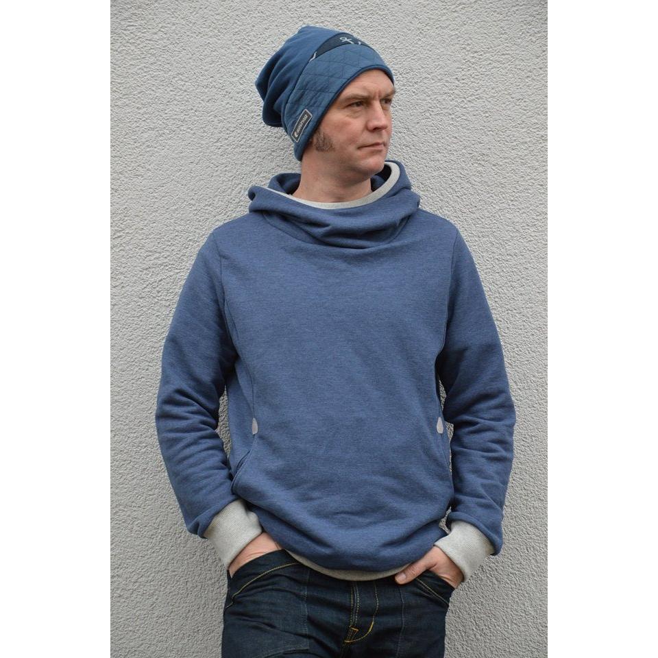 Schnittmuster Manuc Hoodie Herren mit Kapuze oder Kragen und Taschen Größe XS bis 4XL