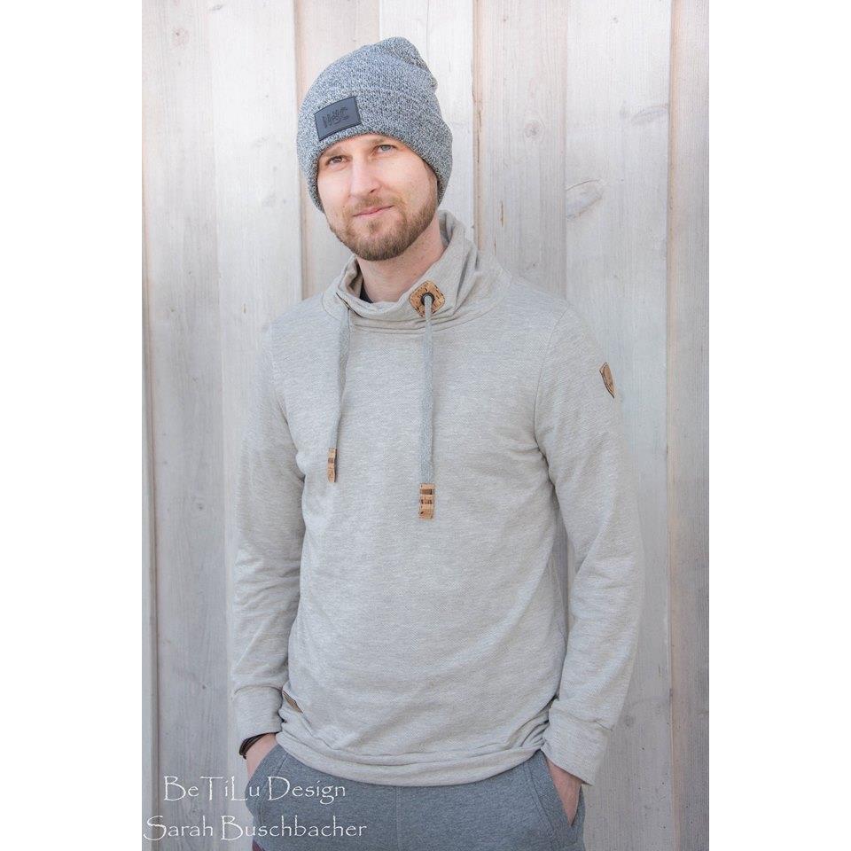 Schnittmuster Manuc Hoodie Herren mit Kapuze oder Kragen und Taschen Größe XS bis 4XL
