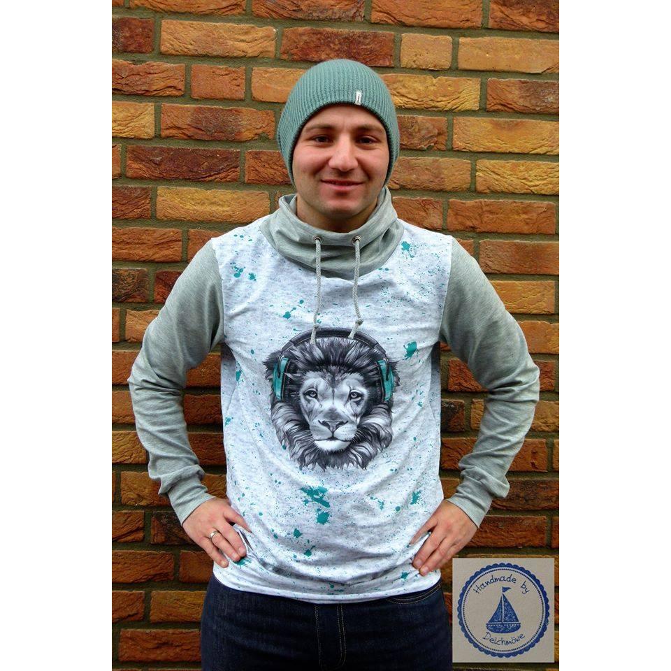 Schnittmuster Manuc Hoodie Herren mit Kapuze oder Kragen und Taschen Größe XS bis 4XL