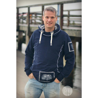 Schnittmuster Manuc Hoodie Herren mit Kapuze oder Kragen und Taschen Größe XS bis 4XL