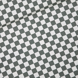 Checkers - M - French Terry - Grauweiß - Rauchiges Olivgrün