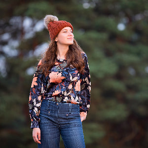 Pasture Rose - L - Ecovero Viscose Rayon Satin - Schwarz