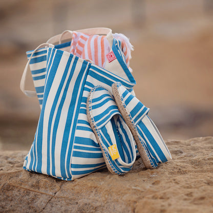 Summer Horizontals - M - Baumwolle Canvas Gabardine Twill - Gebrochenes Weiß - R