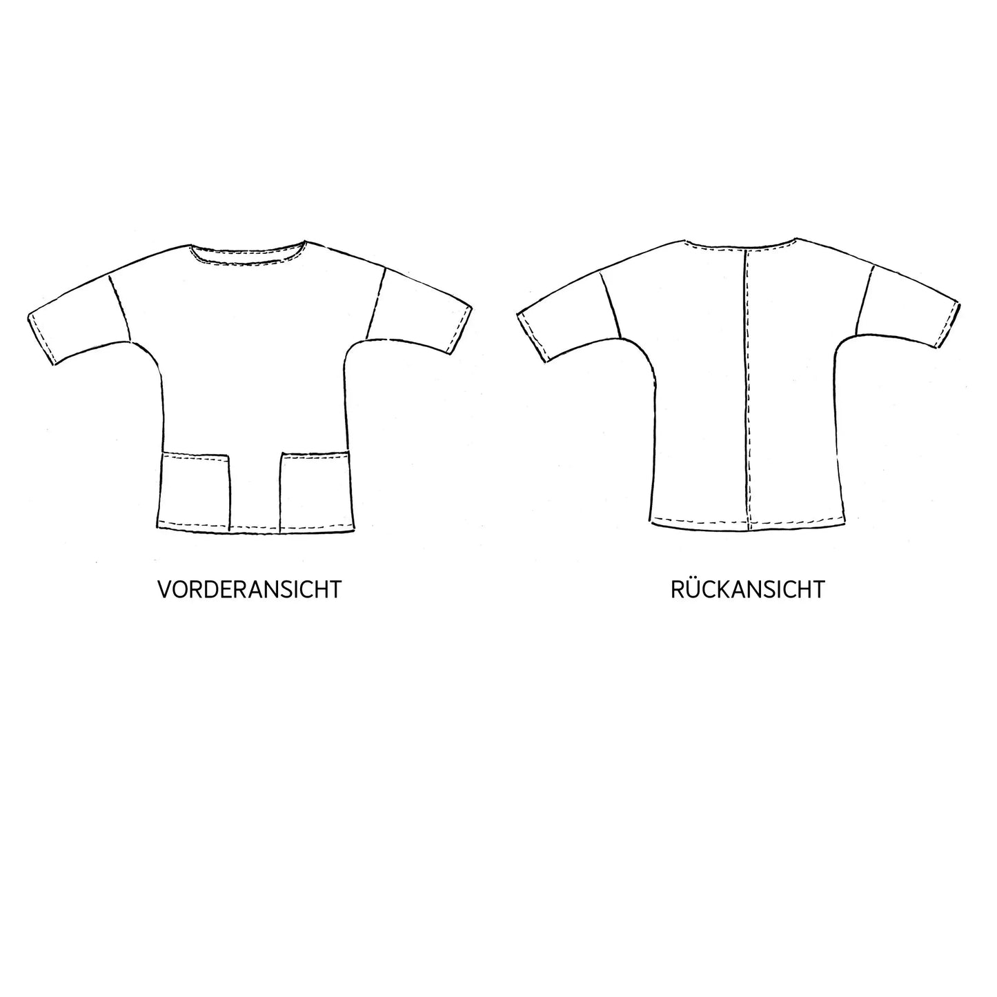 FRAU AIKO kurze Bluse mit Taschen / Papierschnitt