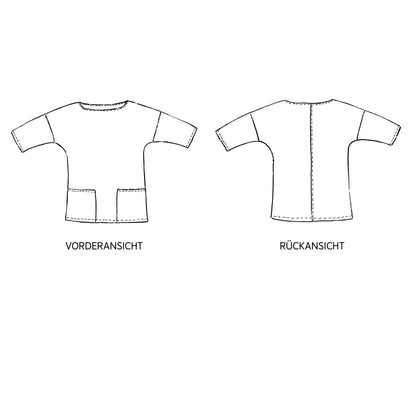 FRAU AIKO kurze Bluse mit Taschen / Papierschnitt