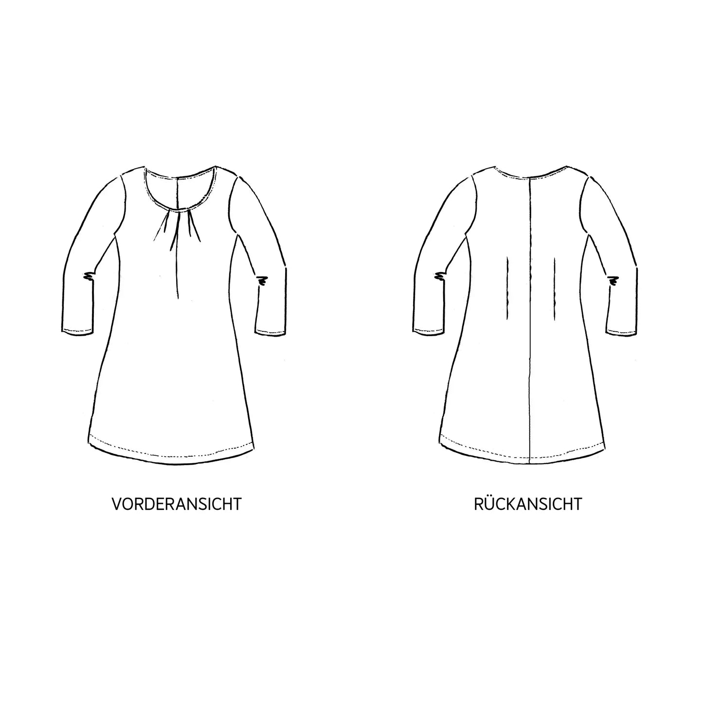 FRAU AMELAND • Kleid mit Falten am Ausschnitt  / Papierschnitt