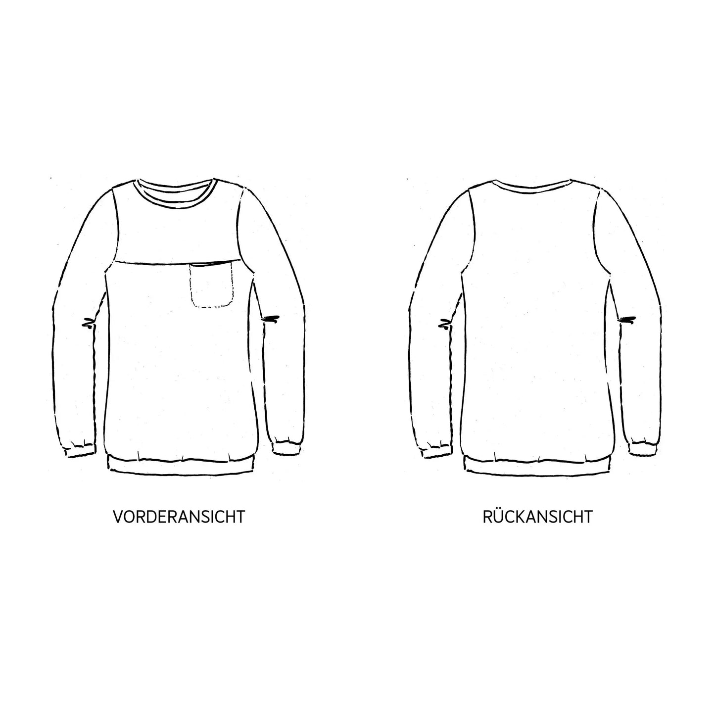 FRAU BENTE • Sweater mit Brusttasche PAPIERSCHNITT