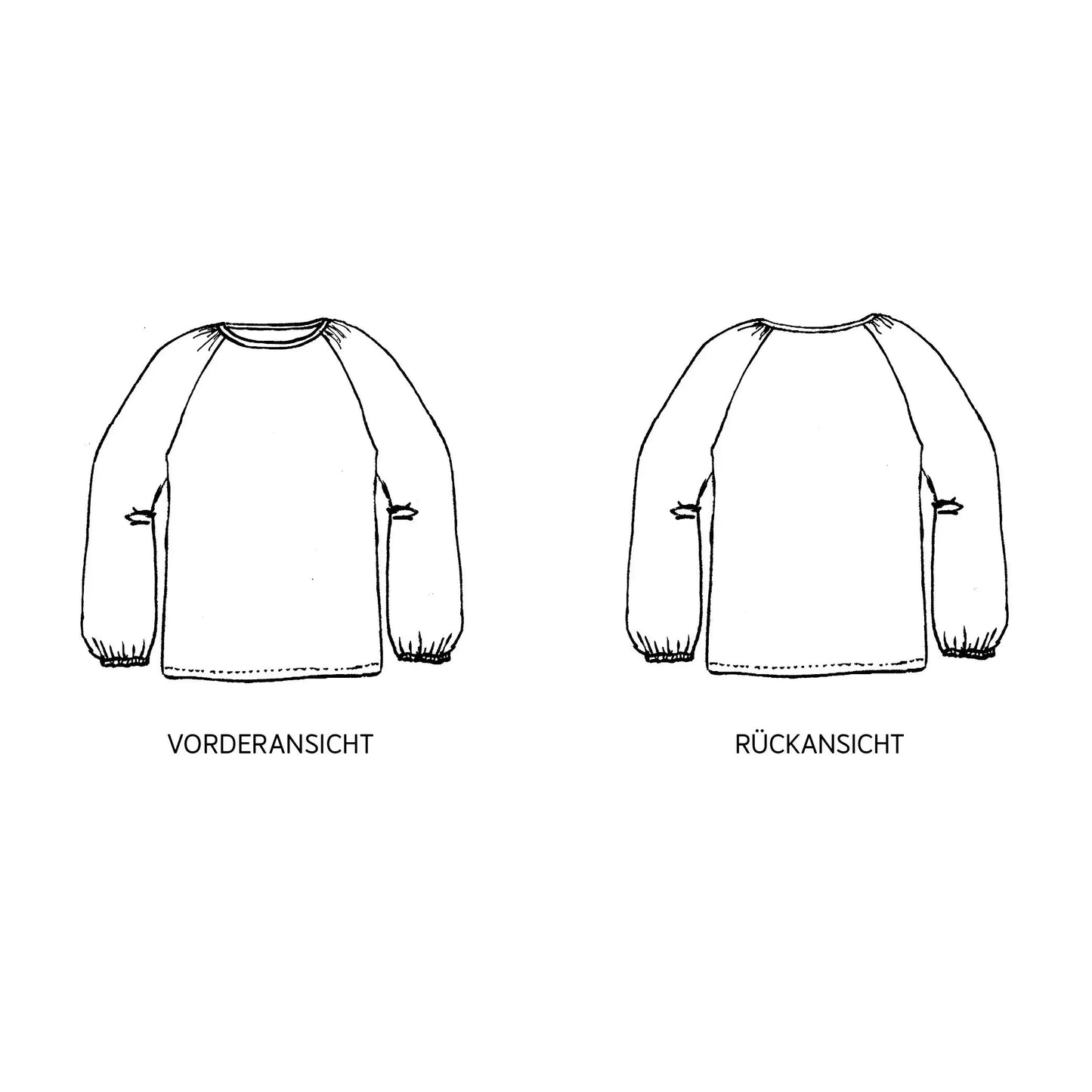 FRAU CAJA • Raglanpullover mit Blousonärmeln  / Papierschnitt