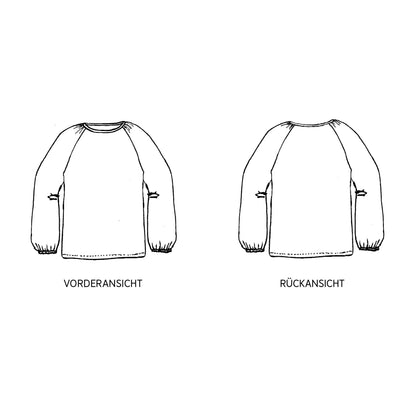 FRAU CAJA • Raglanpullover mit Blousonärmeln  / Papierschnitt