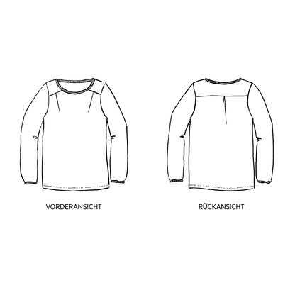 FRAU DANA • Bluse mit Halslochbündchen  / Papierschnitt