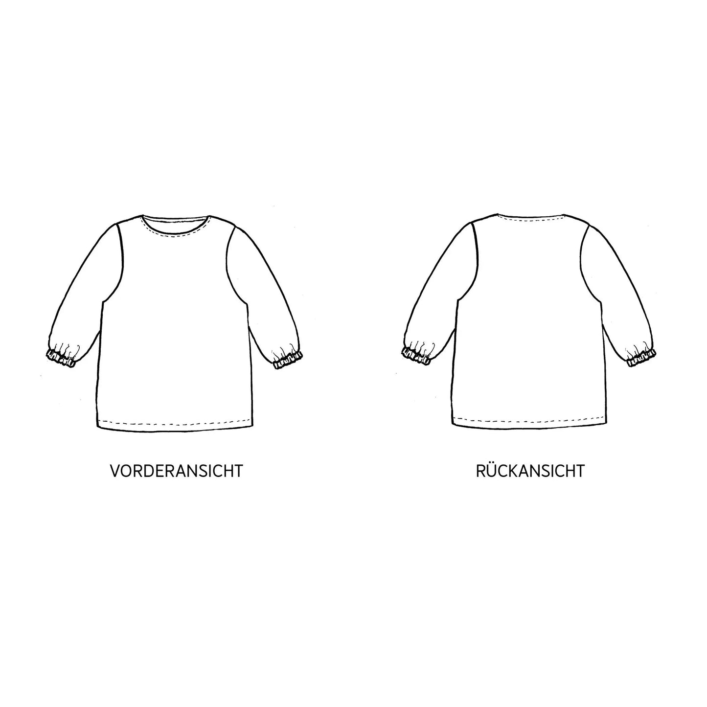 FRAU HOLLY • weite Bluse mit gerafftem Ärmelsaum  / Papierschnitt