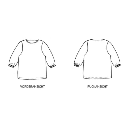 FRAU HOLLY • weite Bluse mit gerafftem Ärmelsaum  / Papierschnitt