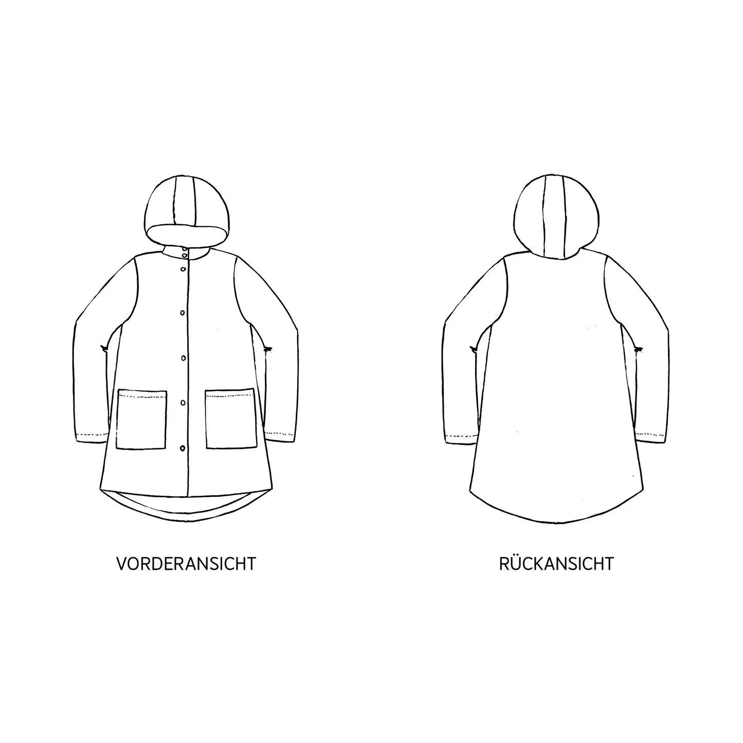 FRAU KARO • gefütterter Parka, PAPIERSCHNITT