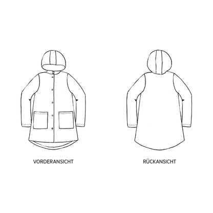 FRAU KARO • gefütterter Parka, PAPIERSCHNITT