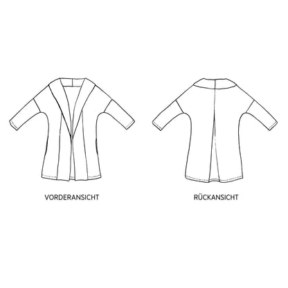 FRAU KATI • Sweatjacke mit Schalkragen  / Papierschnitt