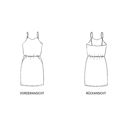 SOFIE • Kleid Spaghettiträger; PAPIERSCHNITT