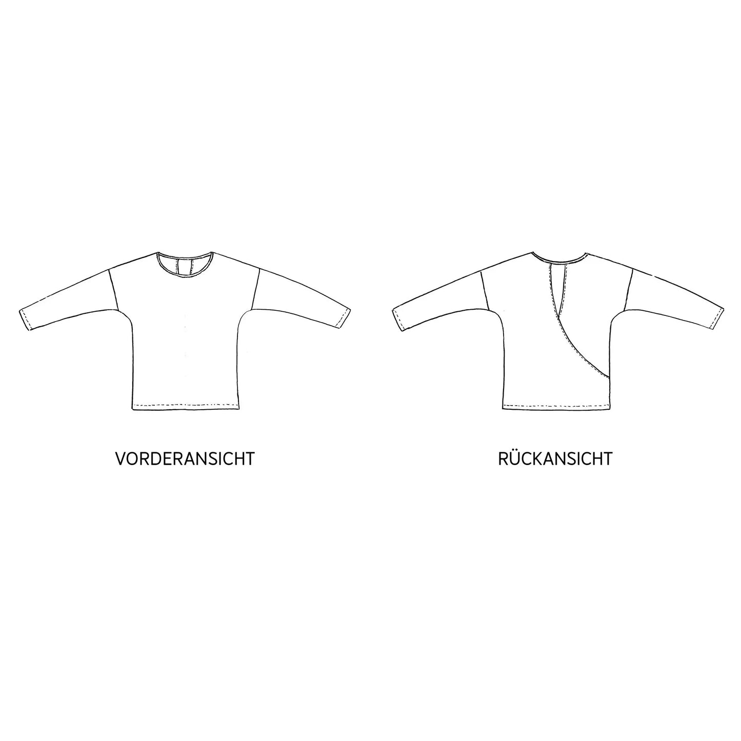 FRAU VEGA • Pulli mit Wickeloptik / Papierschnitt