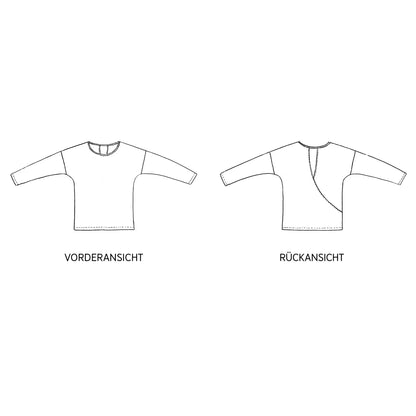 FRAU VEGA • Pulli mit Wickeloptik / Papierschnitt