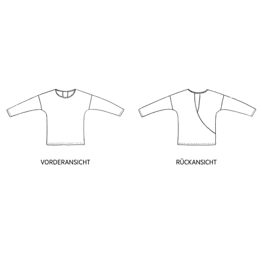 FRAU VEGA • Pulli mit Wickeloptik / Papierschnitt