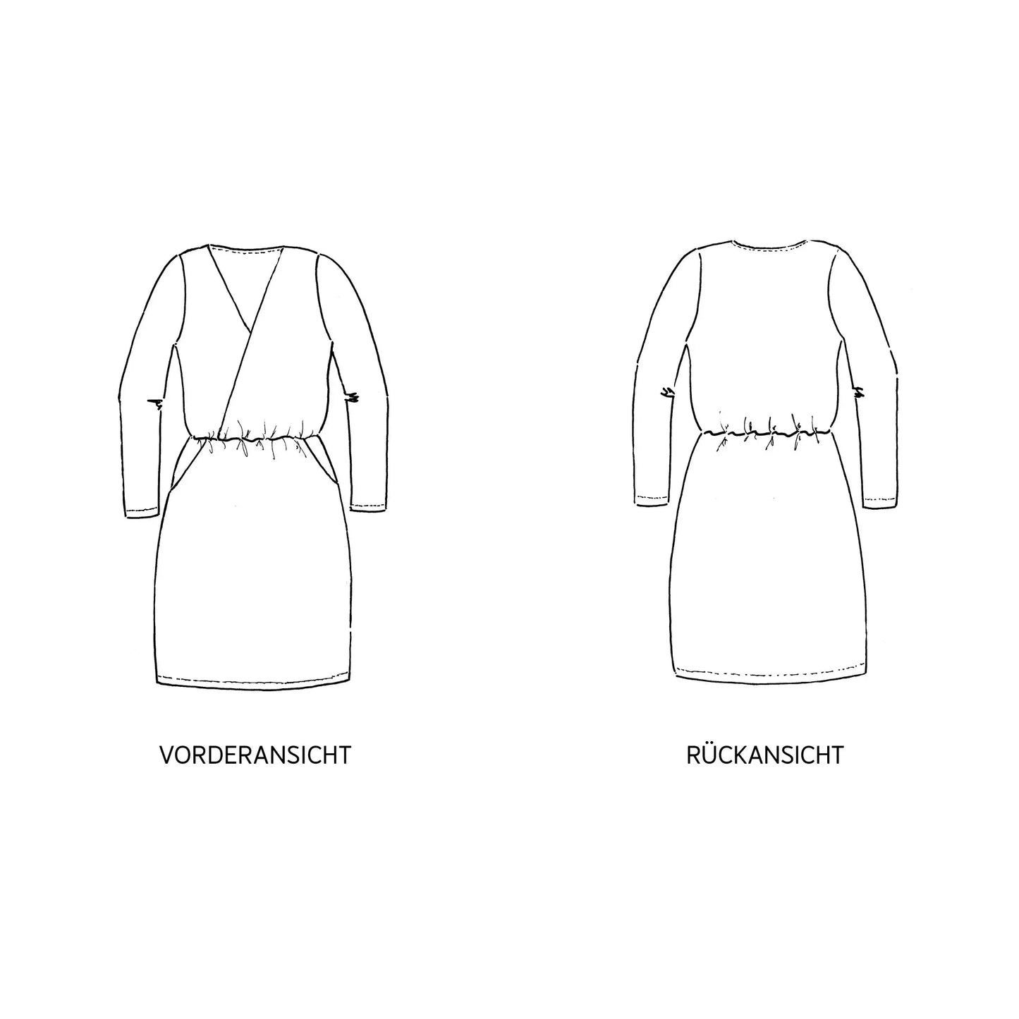FRAU VILMA • Jerseykleid Wickeloptik / Papierschnitt