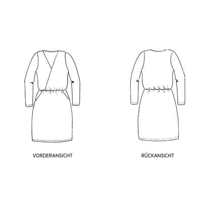 FRAU VILMA • Jerseykleid Wickeloptik / Papierschnitt