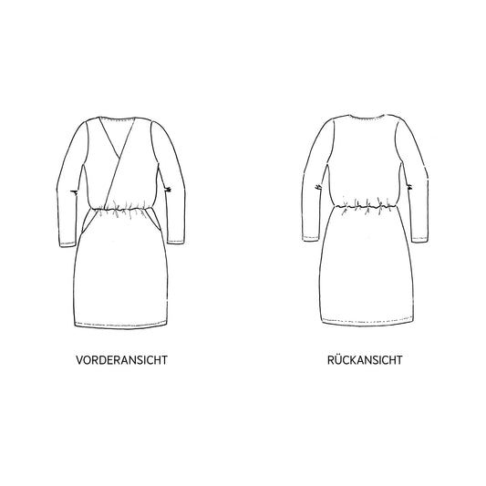 FRAU VILMA • Jerseykleid Wickeloptik / Papierschnitt
