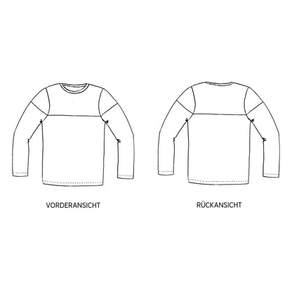 HERR LEVI • Langarmshirt mit Colourblocking, PAPIERSCHNITT