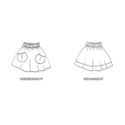 LENI • Minirock mit Taschen / Papierschnitt