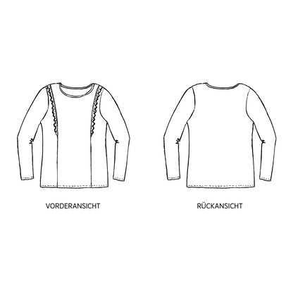 SARA • Rüschenshirt; PAPIERSCHNITT