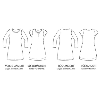 VLIELAND • Jerseykleid mit Rundhalsausschnitt, PAPIERSCHNITT